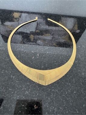 Gold Tone Statement Collar Necklace